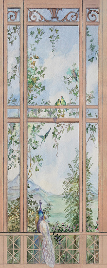 Рулонные шторы с рисунком живописи Divino DelDecor Термо-Блэкаут Мини MRB-0155